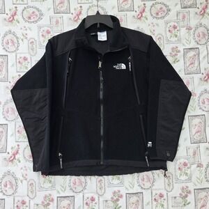 The North Face Gore Windstopper Fleece Jacket Black Full Zip Women's M Vintage